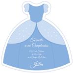 Invitación con forma de vestido Cenicienta. Pers